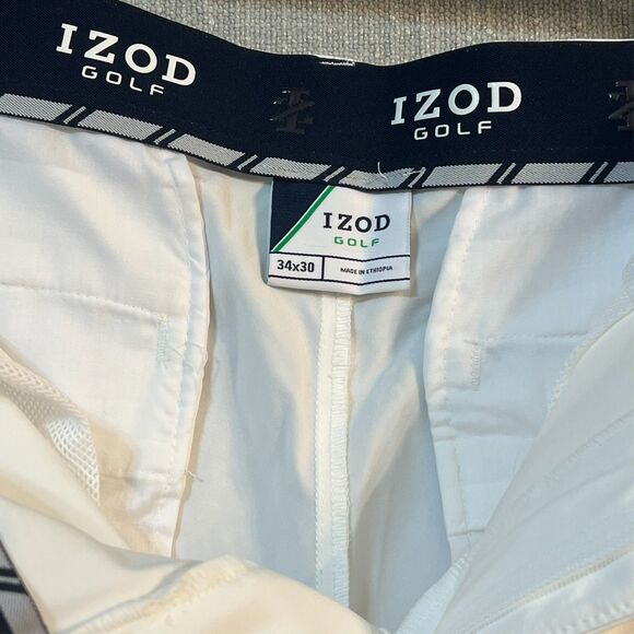 NWT IZOD Pants Mens Size 34x30 White IZOD Golf The SwingFlex Pant Stretch UPF - Picture 4 of 8